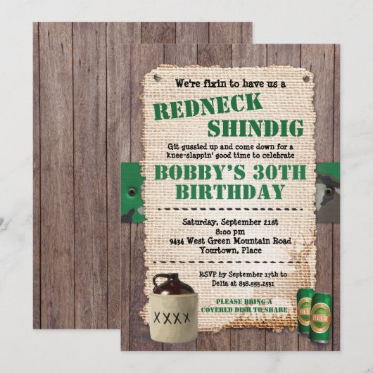 Activiteiten in de omgeving van Rustic Redneck Hil Kaart (Voorkant / Achterkant)