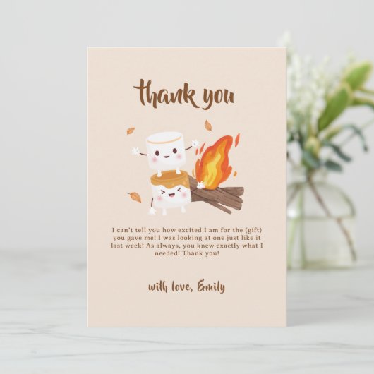 Activiteiten in de omgeving van Rustic S'more Love Bedankkaart (Staand voorkant)