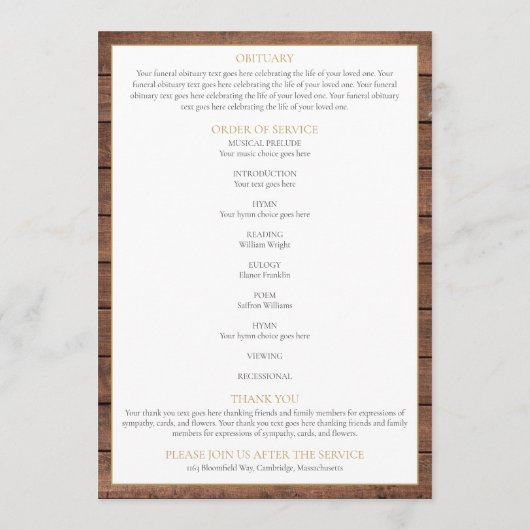 Activiteiten in de omgeving van Rustic Wood Greene Programmakaart (Achterkant)