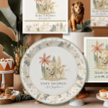 Activiteiten in de omgeving van Safari Little King Papieren Bordje<br><div class="desc">PAPIEREN BORDEN, BABY SHOWER PARTY DECOR | Een kleine Lion King is onderweg! Herfst bloemenjongen baby shower uitnodiging met safari thema en leuke oerwouden; leeuwenwelp, baby zebra, olifant en giraffe met gebladerte en herfst gekleurde bloemetjes. Alle kunstwerken zijn geschilderd in waterverf en grafisch ontworpen door Audrey Jeanne Roberts. Volledige set...</div>