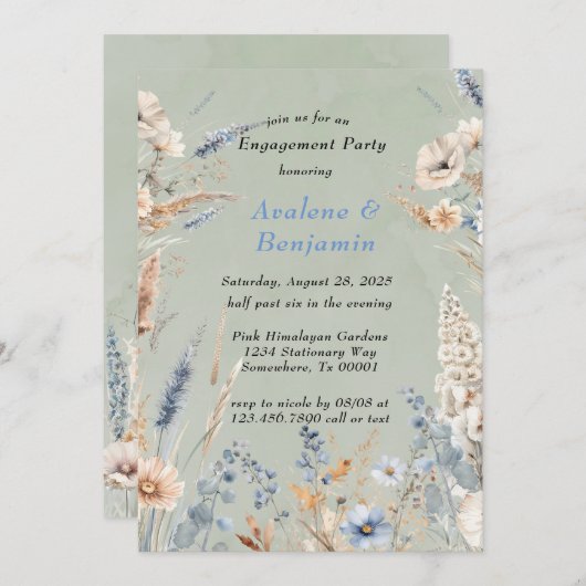 Activiteiten in de omgeving van Sage & Dusty Blue Kaart (Voorkant / Achterkant)