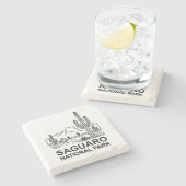 Activiteiten in de omgeving van Saguaro National P Stenen Onderzetter (Zijkant)