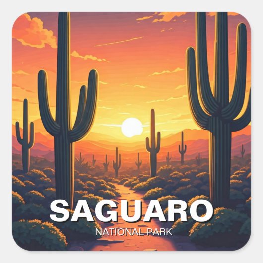 Activiteiten in de omgeving van Saguaro National P Vierkante Sticker (Voorkant)