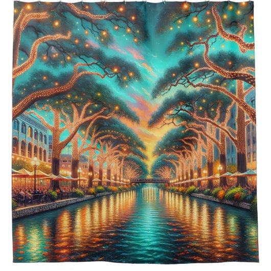 Activiteiten in de omgeving van San Antonio Riverw Douchegordijn (Voorkant)