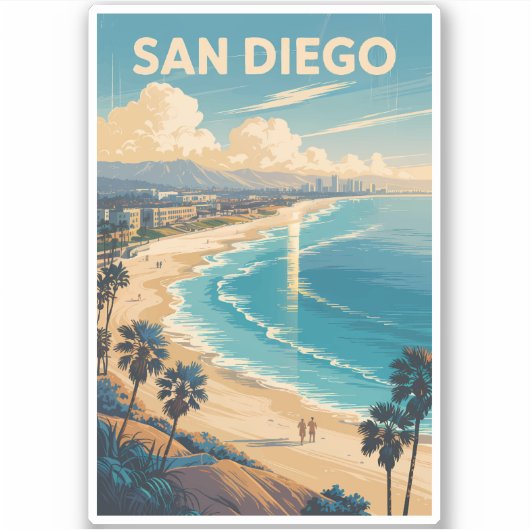 Activiteiten in de omgeving van San Diego Californ Sticker (Voorkant)
