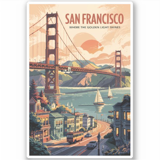 Activiteiten in de omgeving van San Francisco Cali Sticker (Voorkant)