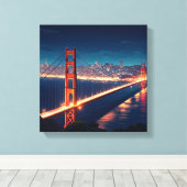 Activiteiten in de omgeving van San Francisco Gold Canvas Afdruk (Insitu (Houten vloer))