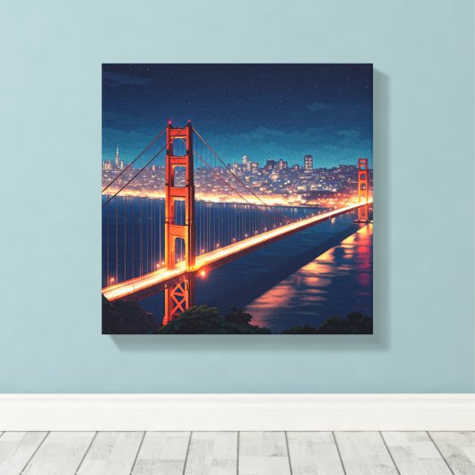 Activiteiten in de omgeving van San Francisco Gold Canvas Afdruk (Insitu (Houten vloer))