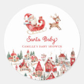 Activiteiten in de omgeving van Santa Baby Winter  Ronde Sticker (Voorkant)