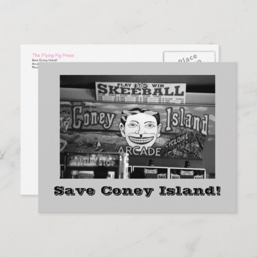 Activiteiten in de omgeving van Save Coney Island! Briefkaart (Voorkant / Achterkant)
