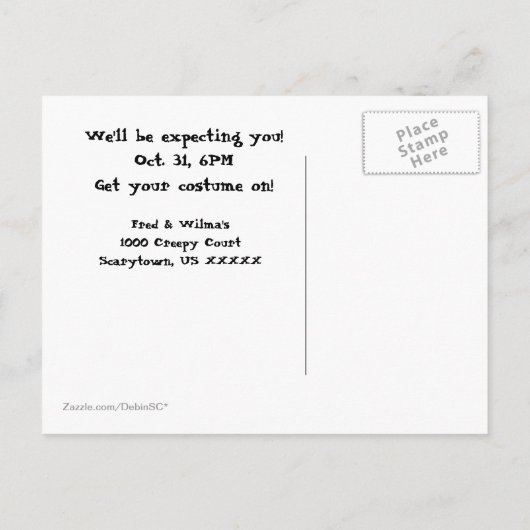 Activiteiten in de omgeving van Scary Cemetery Hal Uitnodiging Briefkaart (Achterkant)