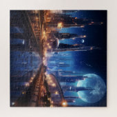 Activiteiten in de omgeving van Sci-Fi Night City Legpuzzel (Horizontaal)