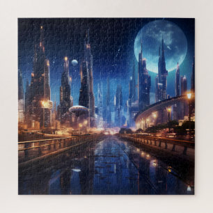 Activiteiten in de omgeving van Sci-Fi Night City Legpuzzel