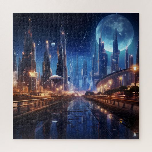Activiteiten in de omgeving van Sci-Fi Night City Legpuzzel (Verticaal)