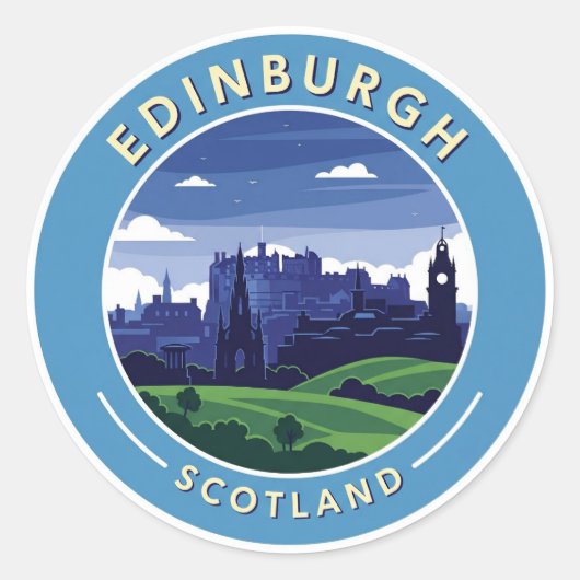 Activiteiten in de omgeving van Scotland Edinburgh Ronde Sticker (Voorkant)