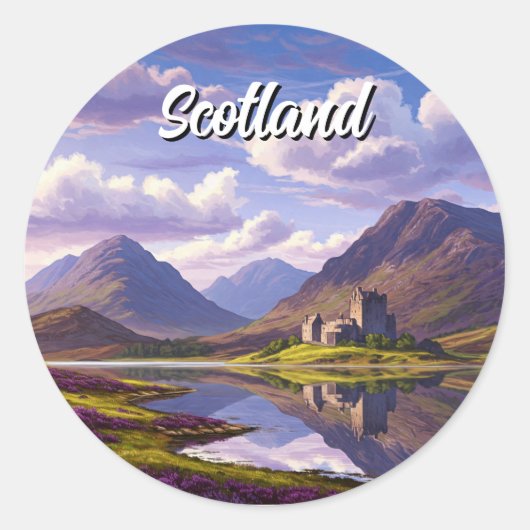 Activiteiten in de omgeving van Scotland Highlands Ronde Sticker (Voorkant)