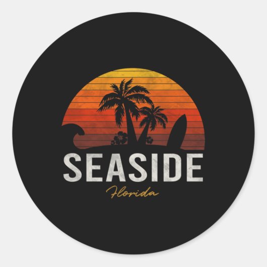 Activiteiten in de omgeving van Seaside Beach Flor Ronde Sticker (Voorkant)