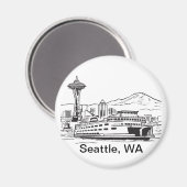 Activiteiten in de omgeving van Seattle Ferry & Sk Magneet (Voorkant / Achterkant)