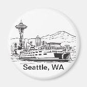 Activiteiten in de omgeving van Seattle Ferry & Sk Magneet (Voorkant)