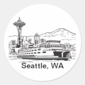 Activiteiten in de omgeving van Seattle Ferry & Sk Ronde Sticker (Voorkant)