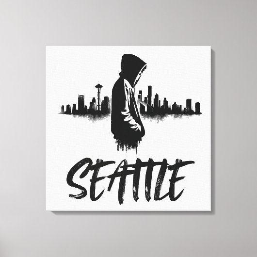 Activiteiten in de omgeving van Seattle Skyline Ur Canvas Afdruk (Voorkant)