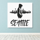 Activiteiten in de omgeving van Seattle Skyline Ur Canvas Afdruk (Insitu (Houten vloer))