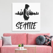 Activiteiten in de omgeving van Seattle Skyline Ur Canvas Afdruk (Insitu (Woonkamer))