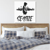 Activiteiten in de omgeving van Seattle Skyline Ur Canvas Afdruk (Insitu (Slaapkamer))