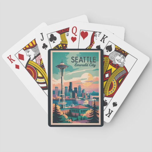 Activiteiten in de omgeving van Seattle Washington Pokerkaarten (Achterkant)