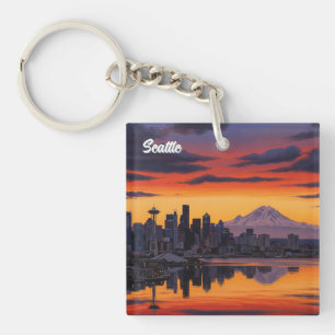 Activiteiten in de omgeving van Seattle Washington Sleutelhanger