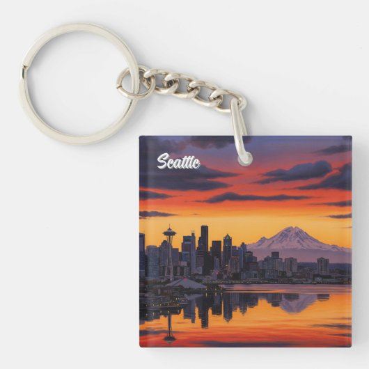Activiteiten in de omgeving van Seattle Washington Sleutelhanger (Voorkant)