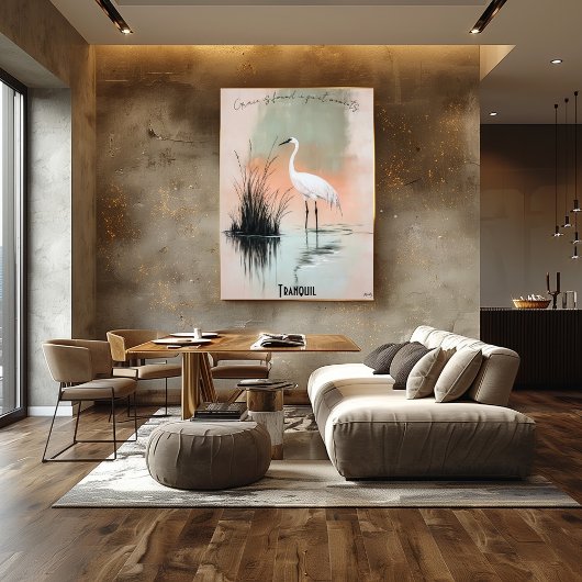 Activiteiten in de omgeving van Serene White Crane Poster