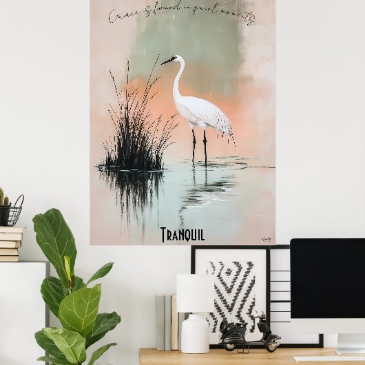 Activiteiten in de omgeving van Serene White Crane Poster (Thuiskantoor)