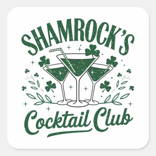Activiteiten in de omgeving van Shamrocks Cocktail Vierkante Sticker (Voorkant)