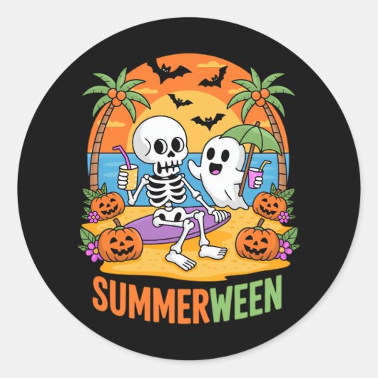 Activiteiten in de omgeving van Skeleton Ghost Bea Ronde Sticker (Voorkant)