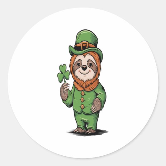 Activiteiten in de omgeving van Sloth St Patrick's Ronde Sticker (Voorkant)