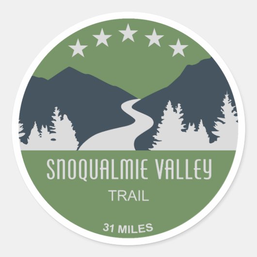 Activiteiten in de omgeving van Snoqualmie Valley Ronde Sticker (Voorkant)