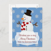 Activiteiten in de omgeving van Snowman Merry Chri Feestdagenkaart (Voorkant / Achterkant)