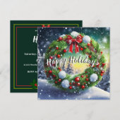 Activiteiten in de omgeving van Snowy Wreath Holid Kaart (Voorkant / Achterkant)