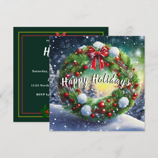 Activiteiten in de omgeving van Snowy Wreath Holid Kaart (Voorkant / Achterkant)