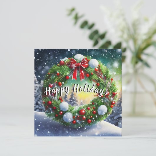 Activiteiten in de omgeving van Snowy Wreath Holid Kaart (Staand voorkant)