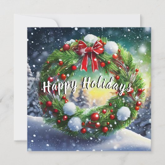 Activiteiten in de omgeving van Snowy Wreath Holid Kaart (Voorkant)