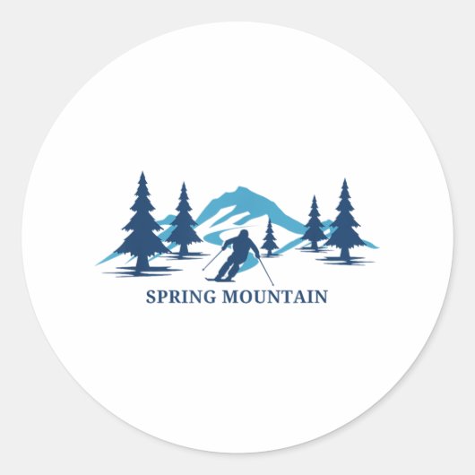 Activiteiten in de omgeving van Spring Mountain Pe Ronde Sticker (Voorkant)