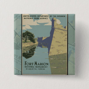 Activiteiten in de omgeving van St. Augustine Flor Vierkante Button 5,1 Cm