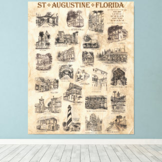 Activiteiten in de omgeving van St Augustine Flori Canvas Afdruk