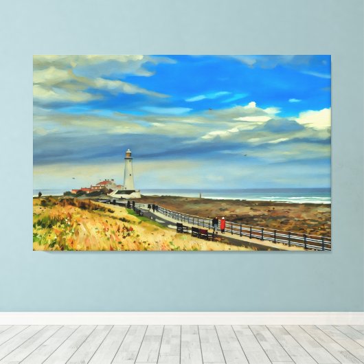 Activiteiten in de omgeving van St Mary's Lighthou Canvas Afdruk (Insitu (Houten vloer))