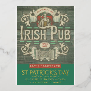 Activiteiten in de omgeving van St Patrick's Day F Folie Uitnodiging Briefkaart