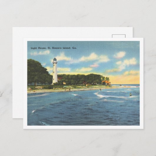Activiteiten in de omgeving van St. Simon's Island Briefkaart (Voorkant / Achterkant)