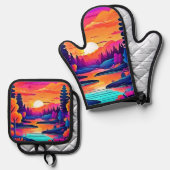 Activiteiten in de omgeving van Sunset Lake Fantas Ovenwant & Pannenlap Set (Voorkant / Achterkant)