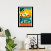 Activiteiten in de omgeving van Sydney Retro Sunse Poster (Thuiskantoor)